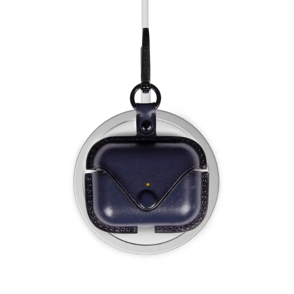 Blue leather airpods case 4.webp