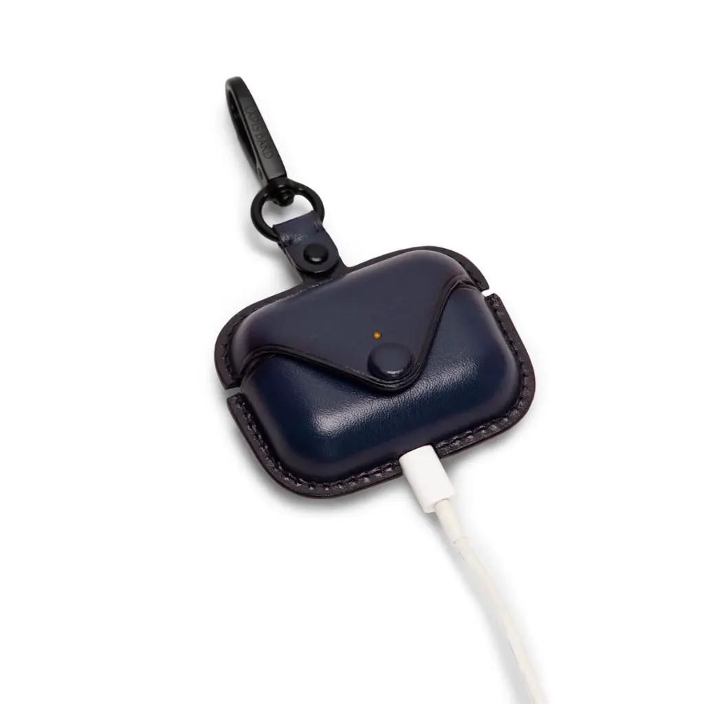 Blue leather airpods case 6.webp